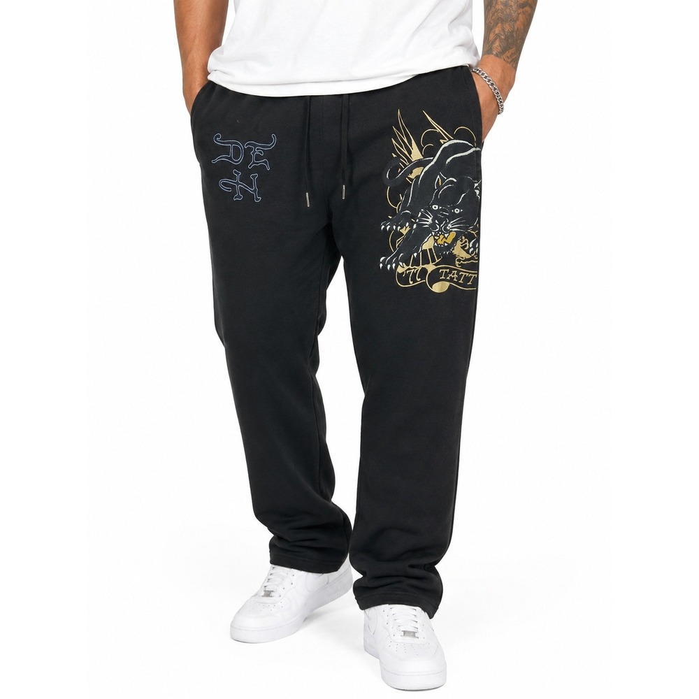 Ed Hardy Sweatpants Men L Black Panther Tattoo Graphic Joggers Grunge Streetwear